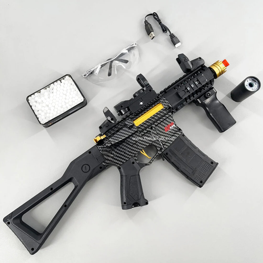 Carbon Fiber Gold Embellished ARP556 Gel Blaster