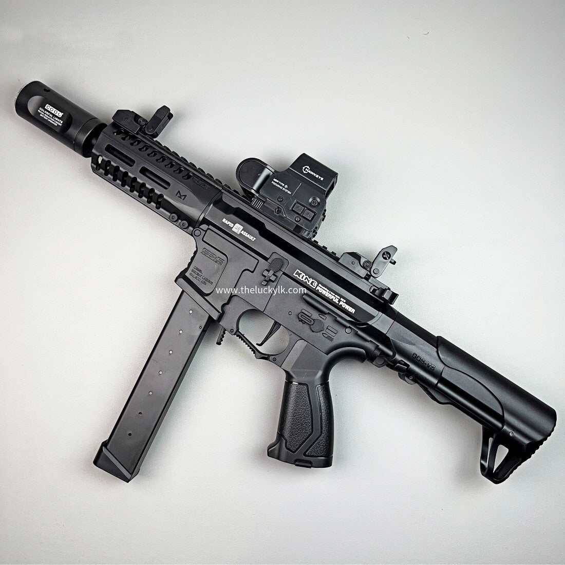 Exquisite Engraving ARP9 Gel Blaster High Rate of Fire  Smooth Shooting With 7 Colors of Lighted Silencer